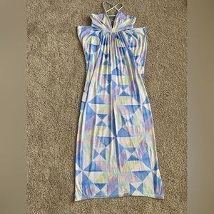 Mara Hoffman Swim maxi beach dress open side drape cutouts back slit